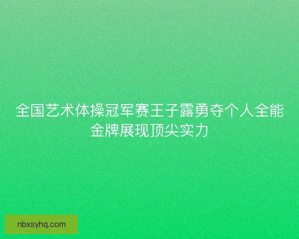 全国艺术体操冠军赛王子露勇夺个人全能金牌展现顶尖实力